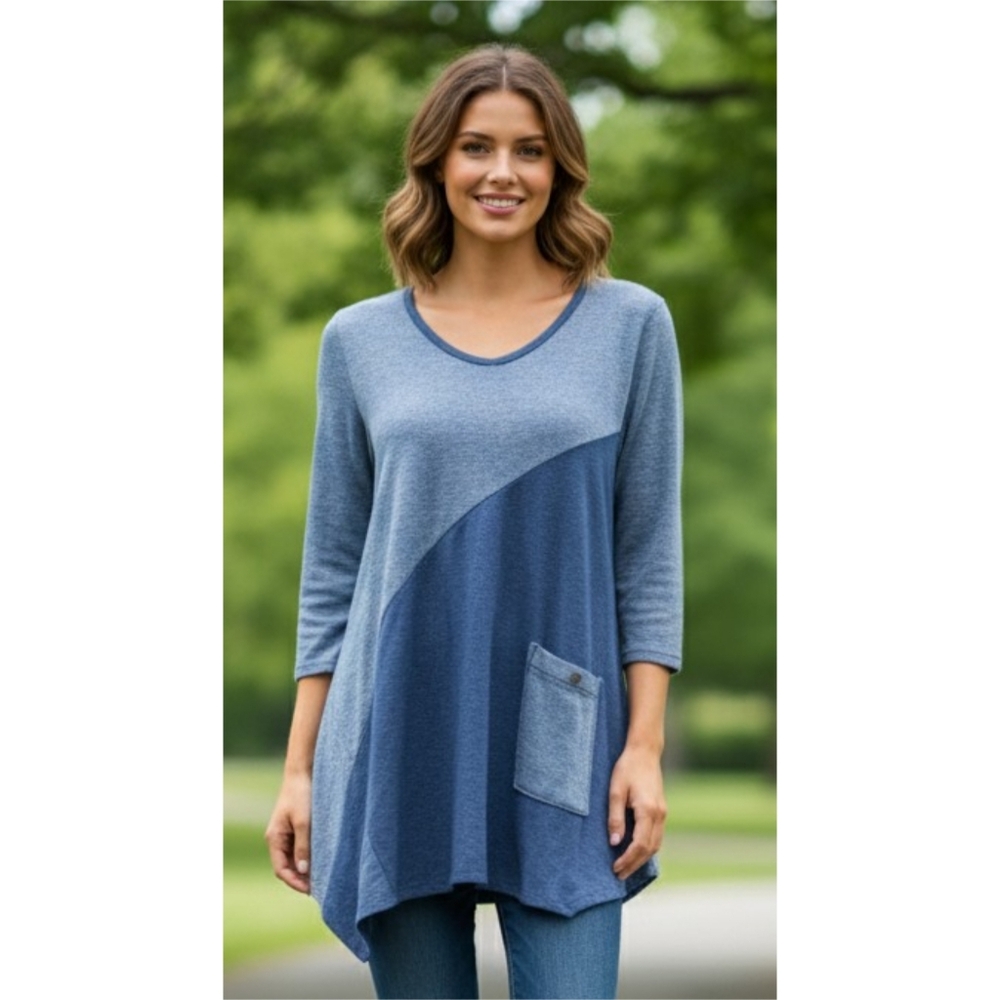 Focus Casual Life 3/4 sleeve Tunic Blue Size M